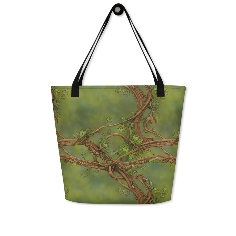 Vineyard Reverie on Large Tote Bag W/ Pocket — Front