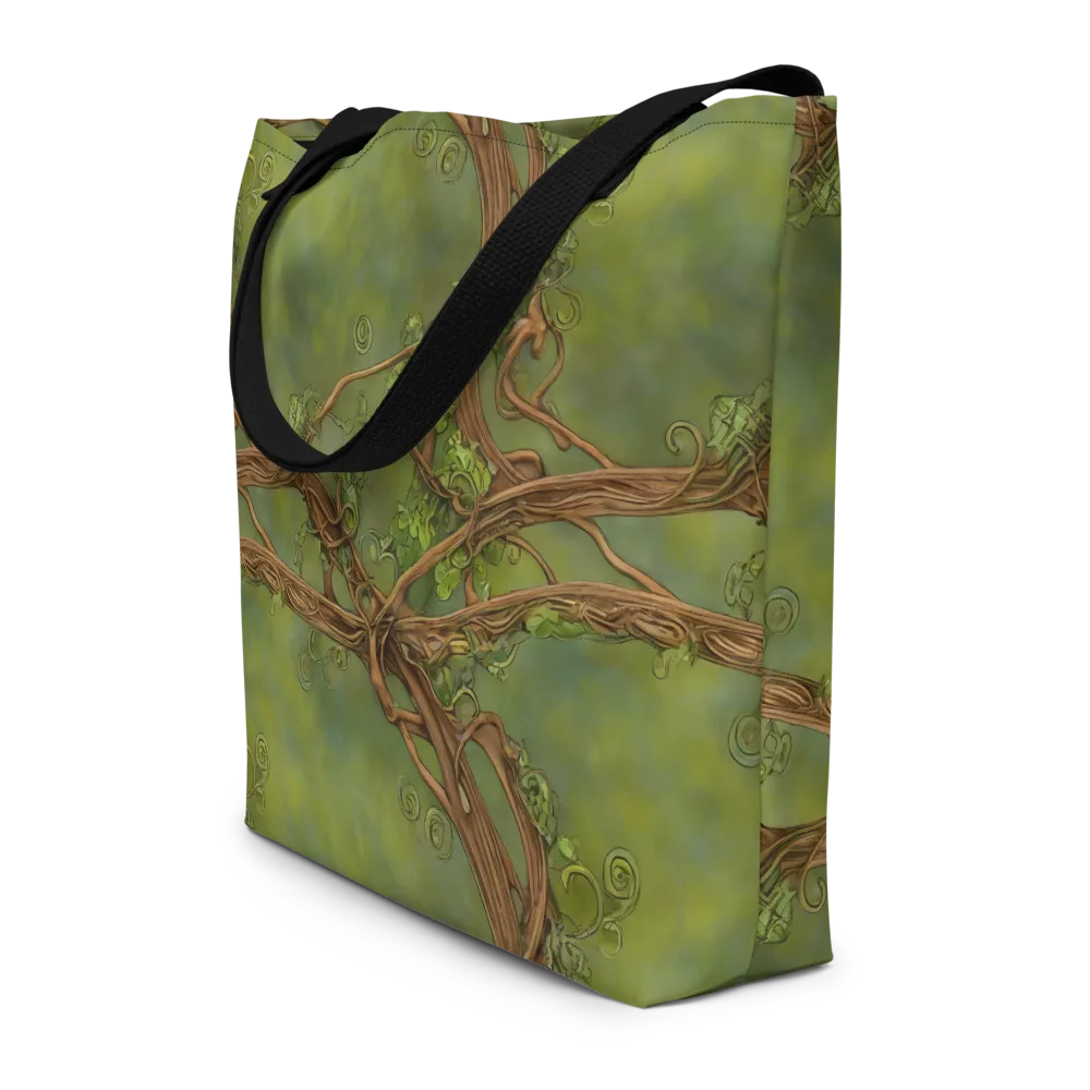 Vineyard Reverie on Large Tote Bag W/ Pocket — Front