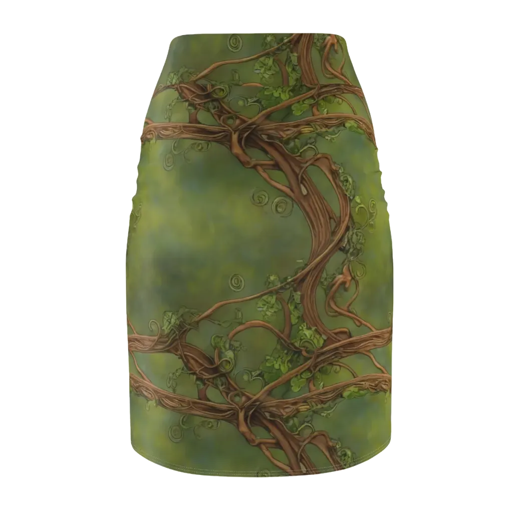 Vineyard Reverie on Pencil Skirt — Back