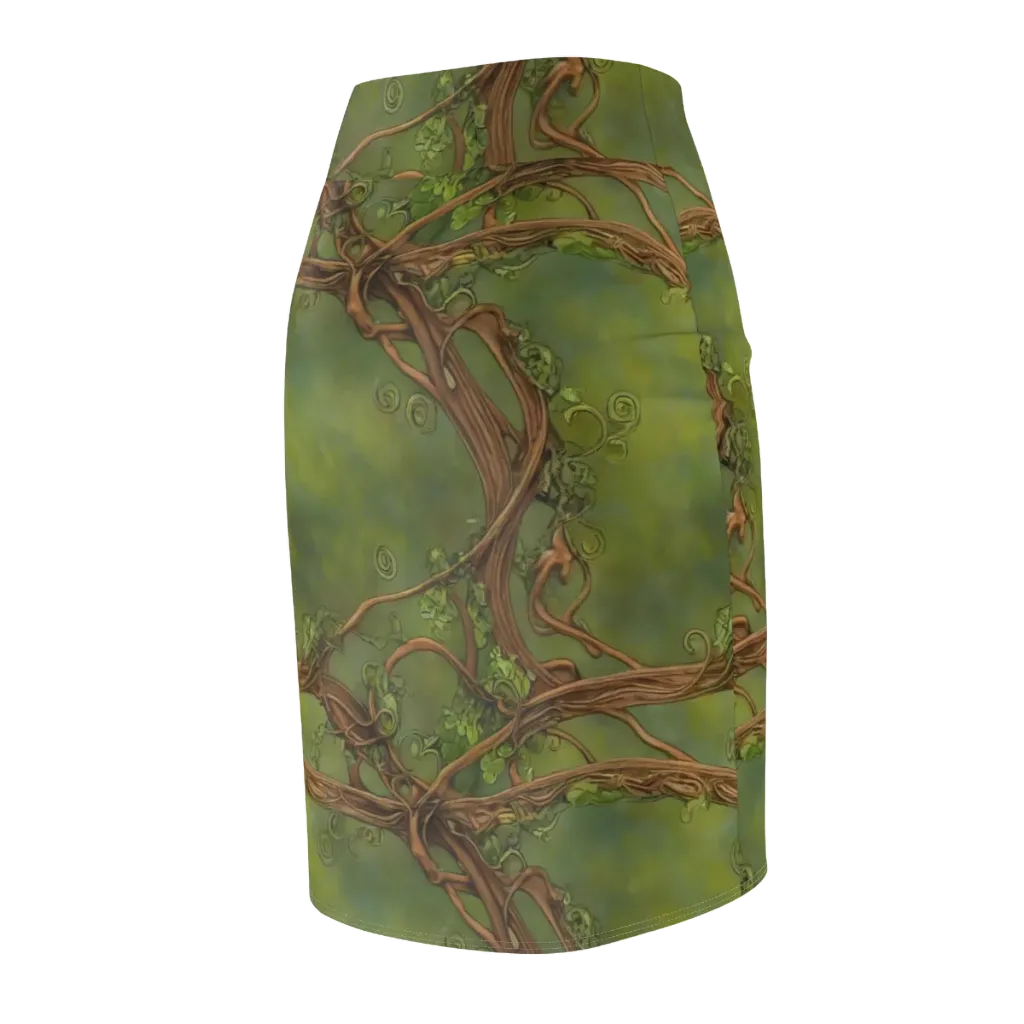 Vineyard Reverie on Pencil Skirt — Back Side