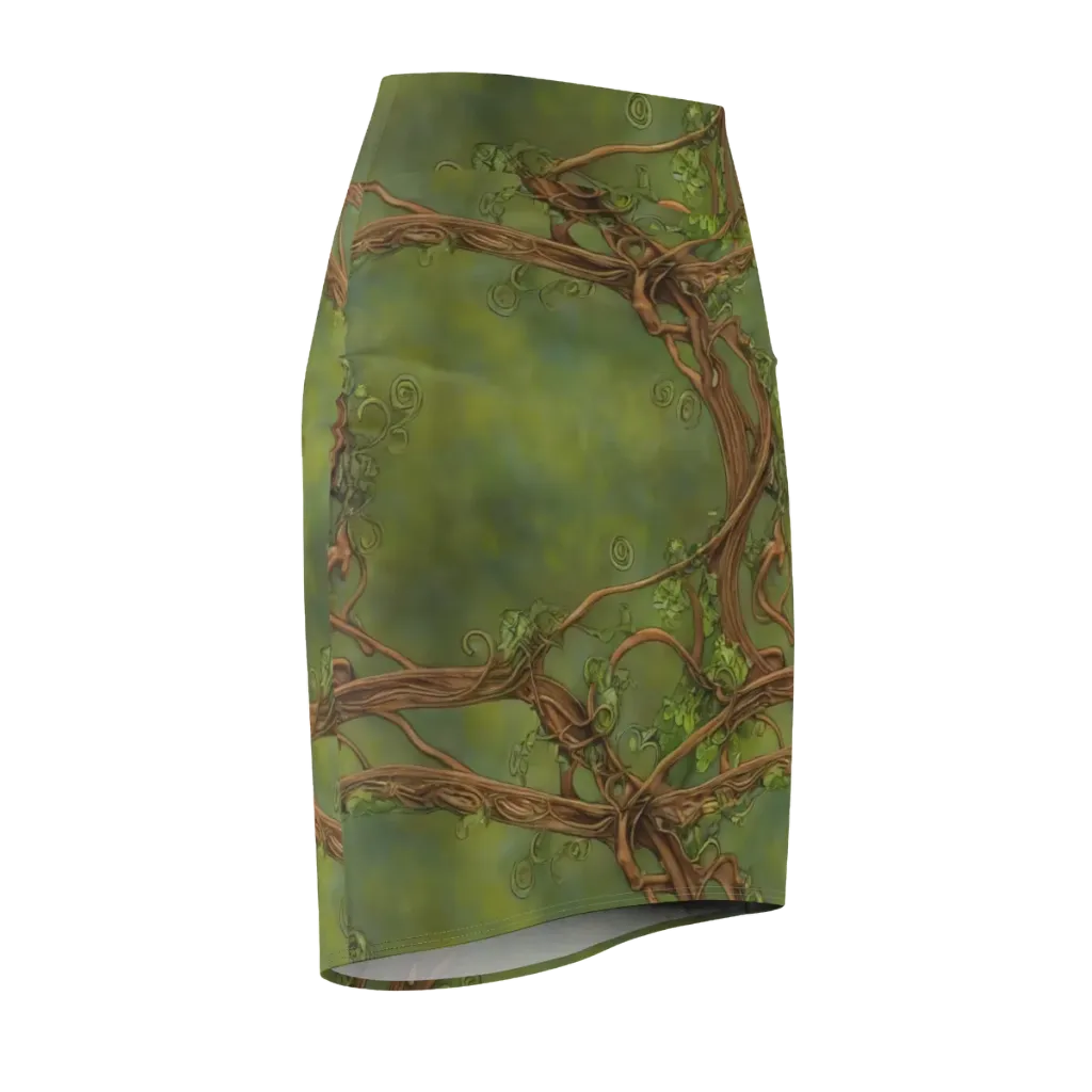 Vineyard Reverie on Pencil Skirt — Front Side