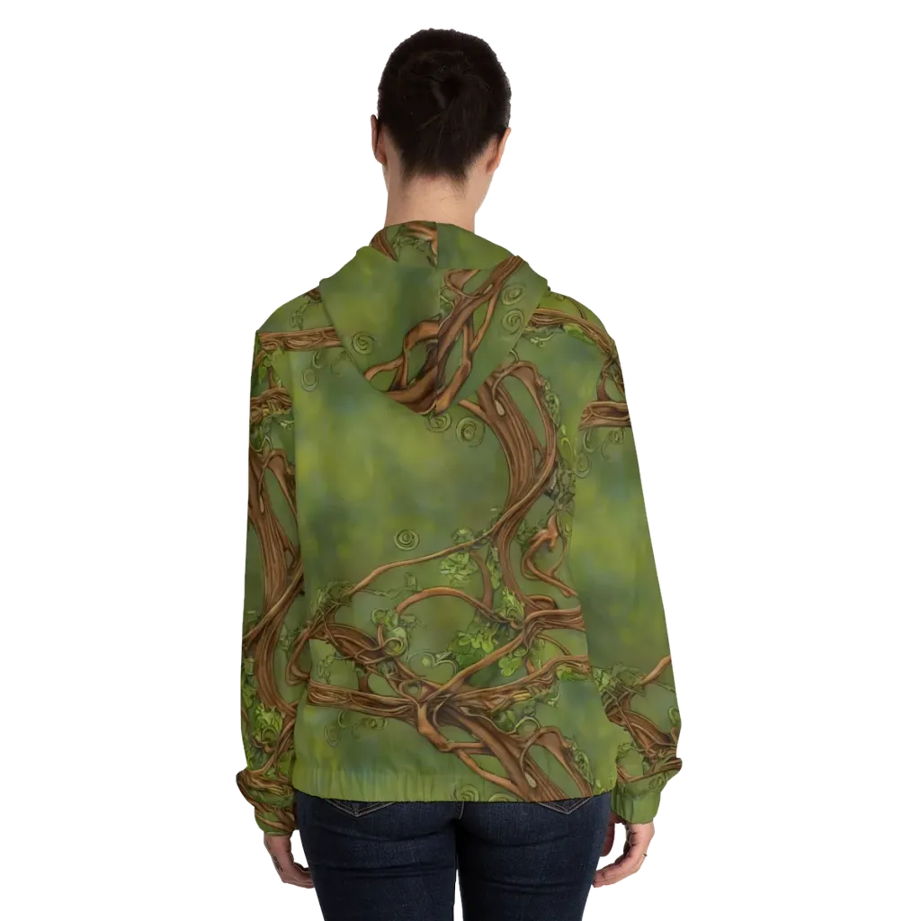 Vineyard Reverie on Women's Full-Zip Hoodie — Back On Person