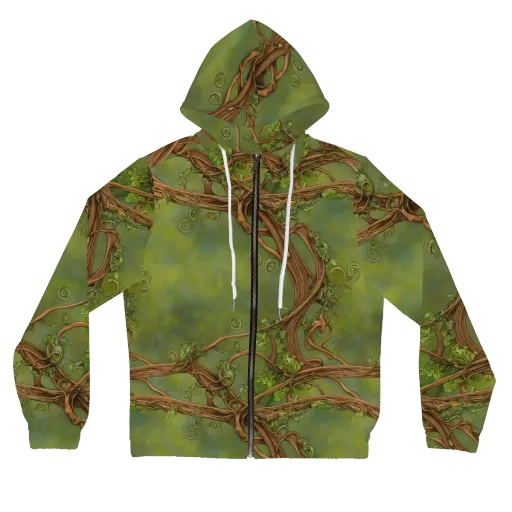 Vineyard Reverie on a Women's Full-Zip Hoodie