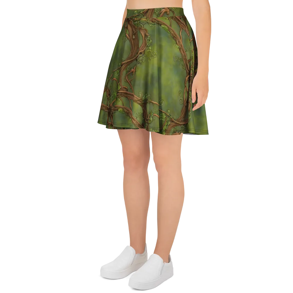 Vineyard Reverie on Skater Skirt — Left