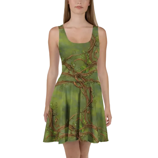 Vineyard Reverie on a Skater Dress