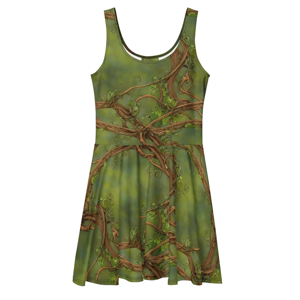 Vineyard Reverie on Skater Dress — Front