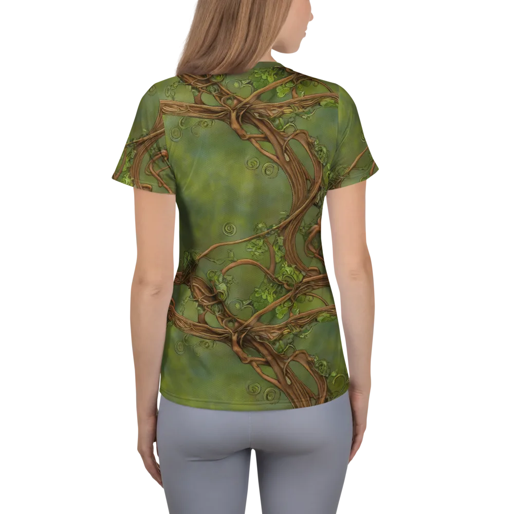 Vineyard Reverie on Women's Athletic T-Shirt — Back