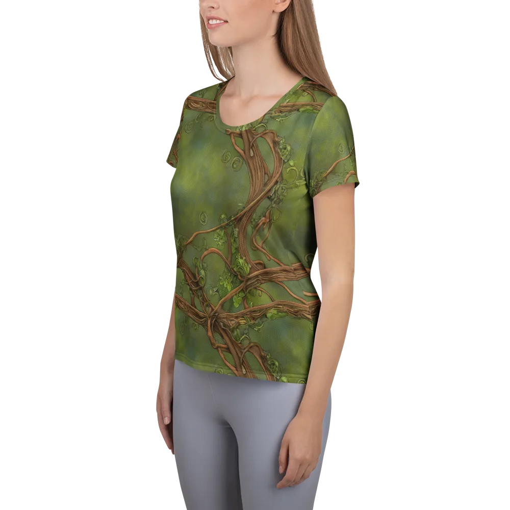 Vineyard Reverie on Women's Athletic T-Shirt — Left