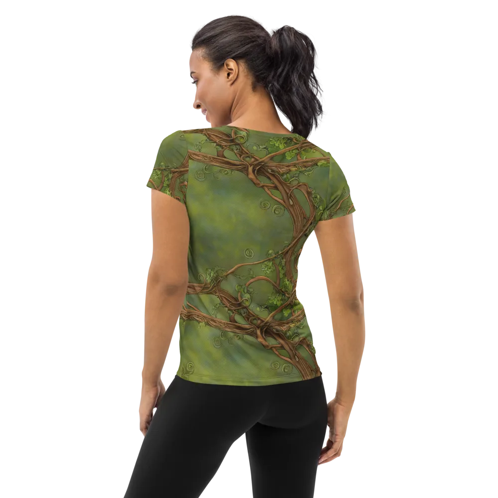 Vineyard Reverie on Women's Athletic T-Shirt — Back
