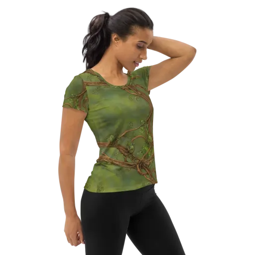 Vineyard Reverie on a Women's Athletic T-Shirt