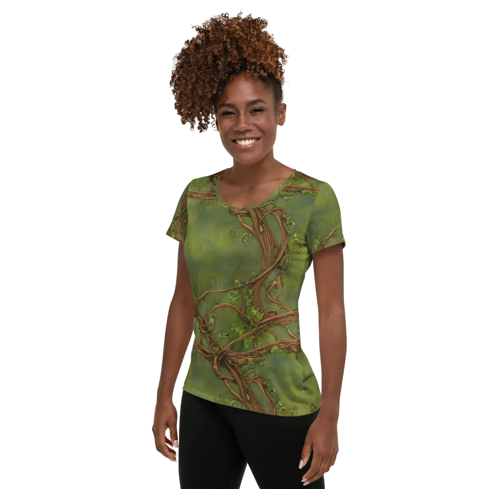 Vineyard Reverie on Women's Athletic T-Shirt — Left
