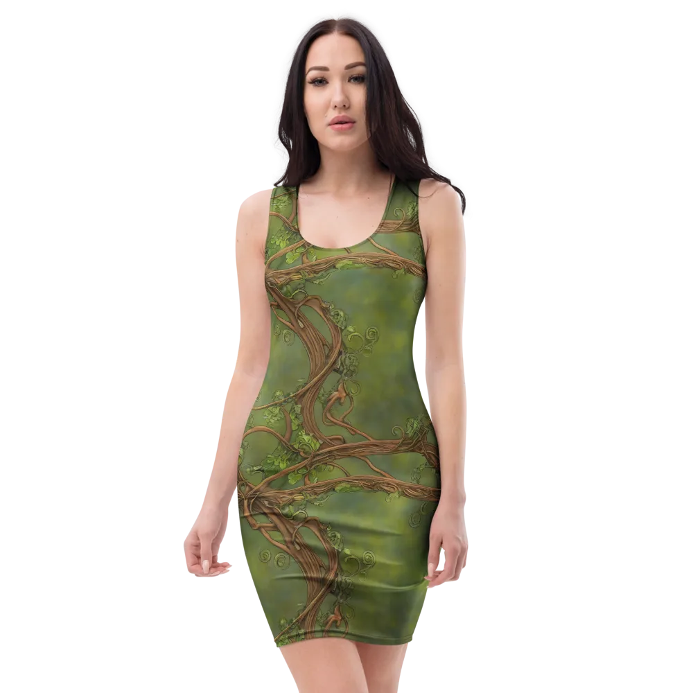Vineyard Reverie on Bodycon Dress — Front