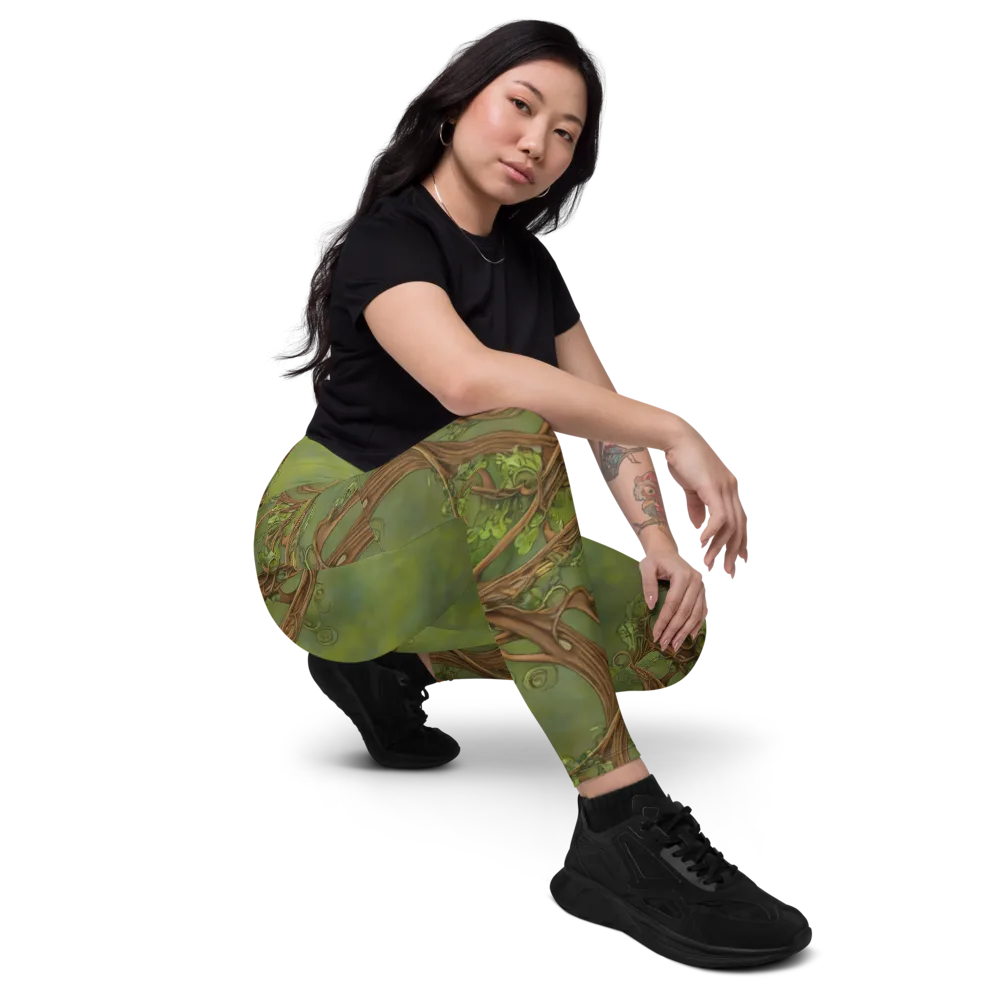 Vineyard Reverie on Leggings with Pockets — Right Front
