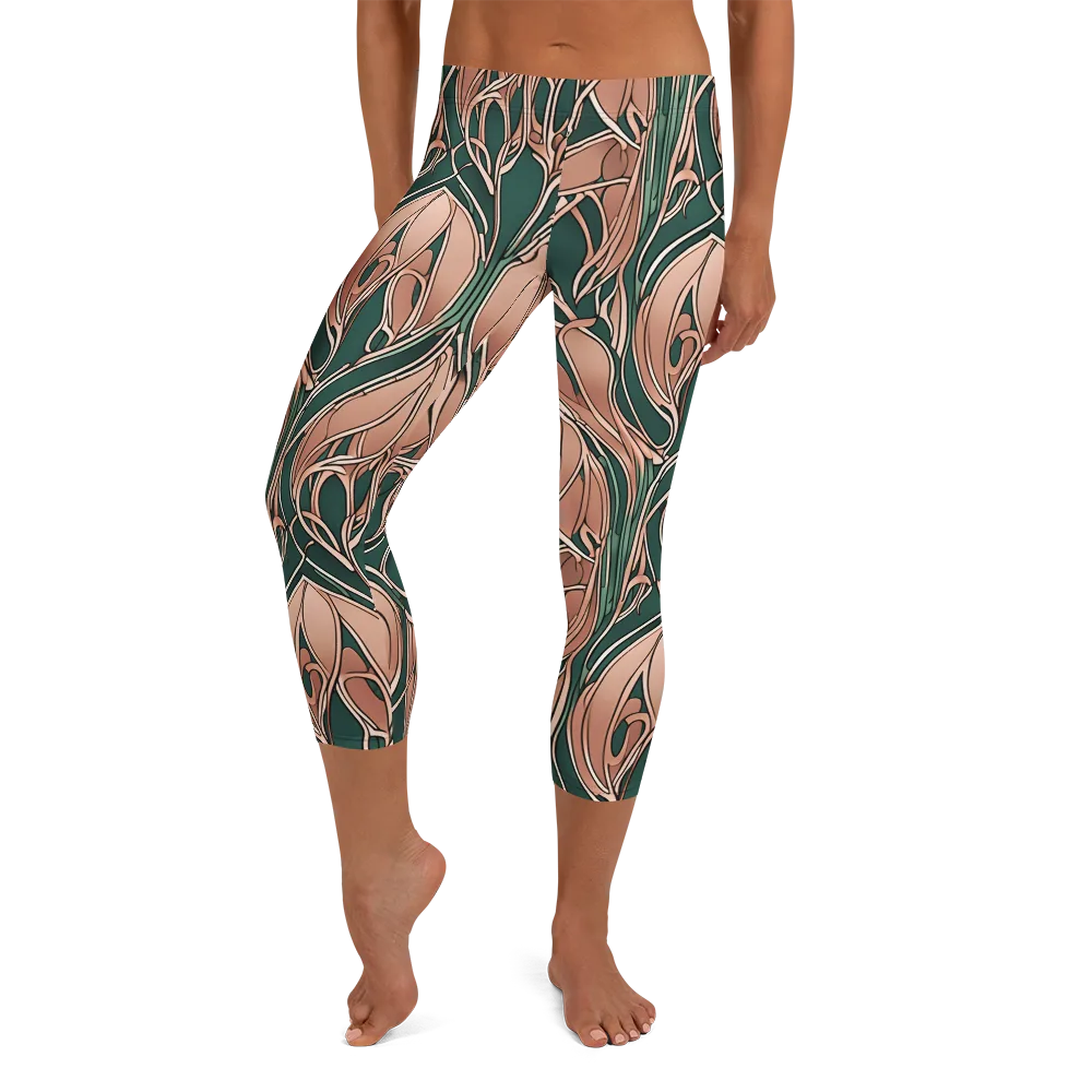 Rosewater Nouveau on Capri Leggings — Front