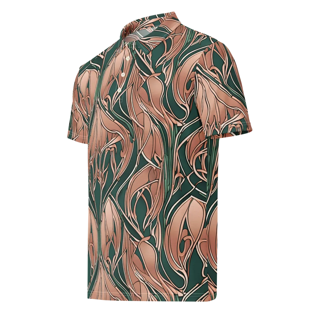 Rosewater Nouveau on Men's Slim Fit Polo Shirt — Left Front