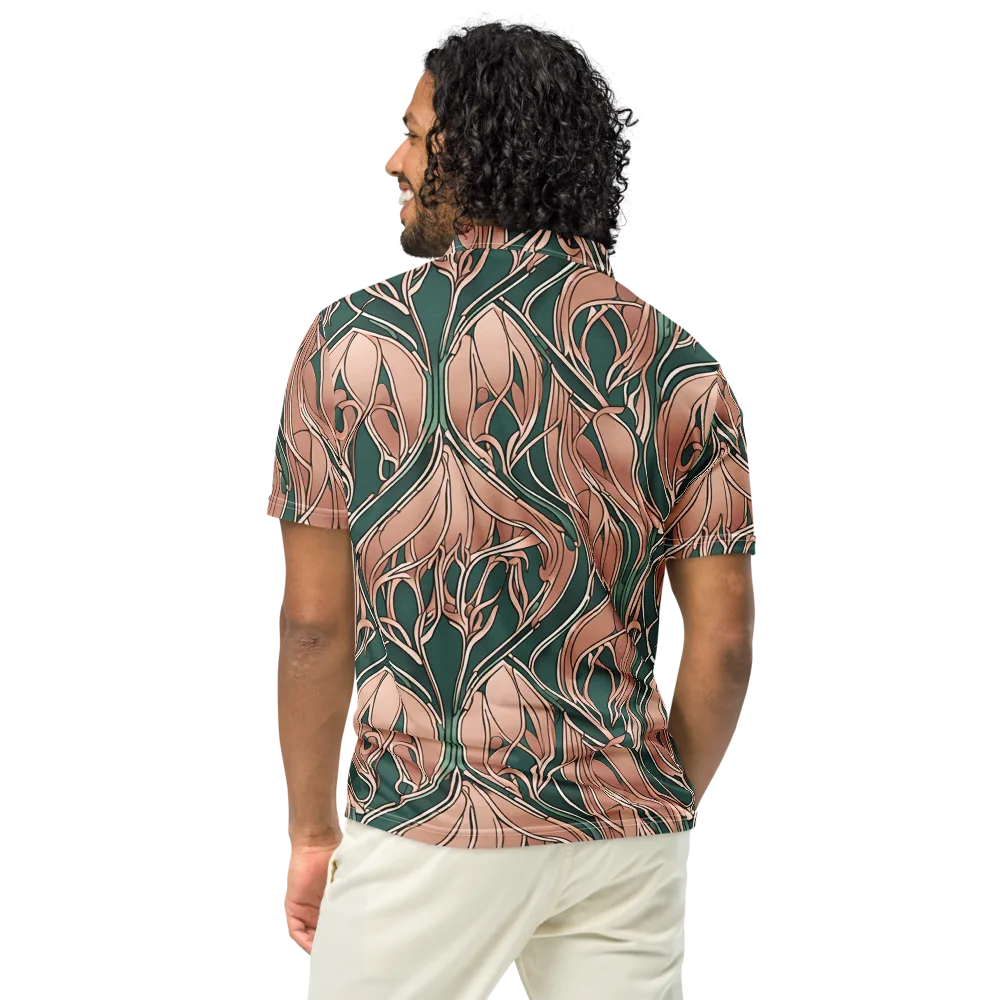 Rosewater Nouveau on Men's Slim Fit Polo Shirt — Back