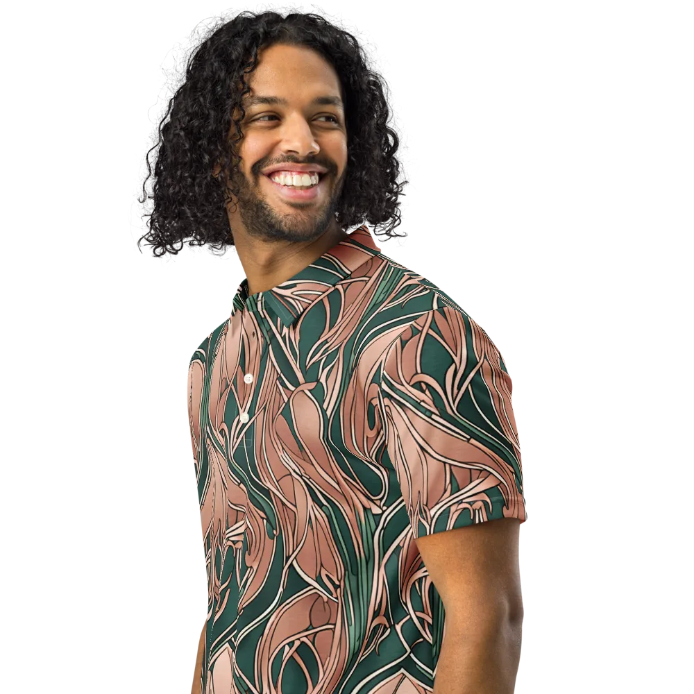 Rosewater Nouveau on Men's Slim Fit Polo Shirt — Left Front