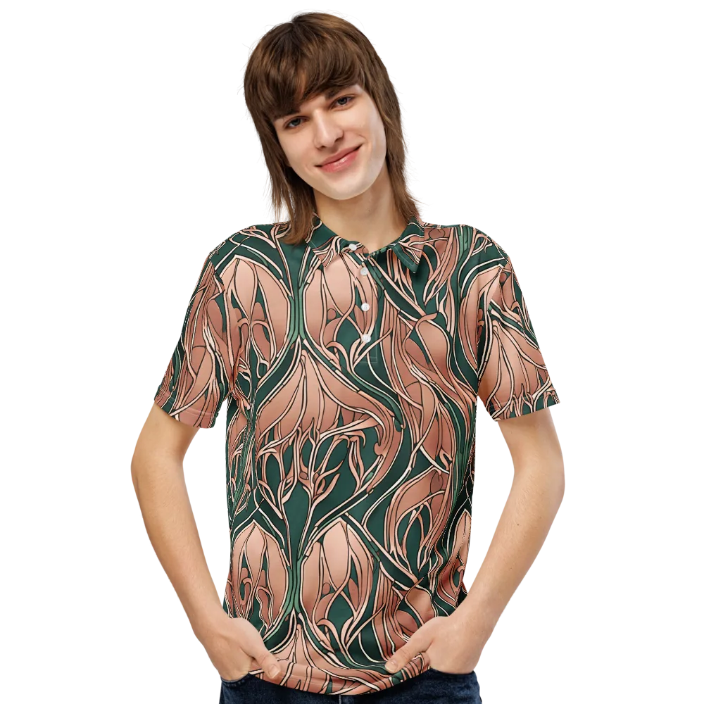 Rosewater Nouveau on Men's Slim Fit Polo Shirt — Front