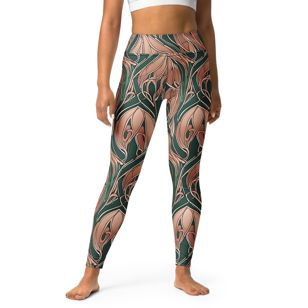 Rosewater Nouveau on Yoga Leggings — Front