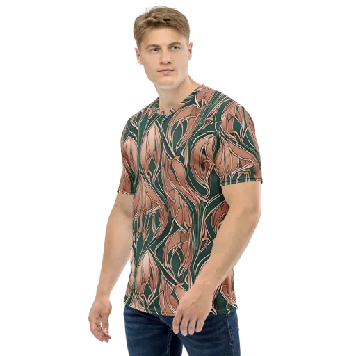 Rosewater Nouveau on a Men's Crew Neck T-Shirt