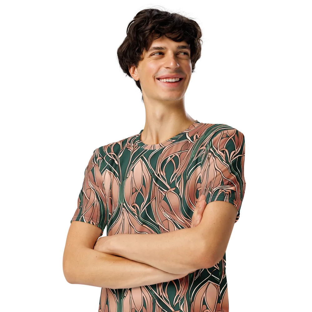 Rosewater Nouveau on Men's Crew Neck T-Shirt — Left Front
