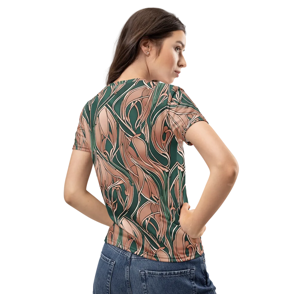Rosewater Nouveau on Women's Crew Neck T-Shirt — Back