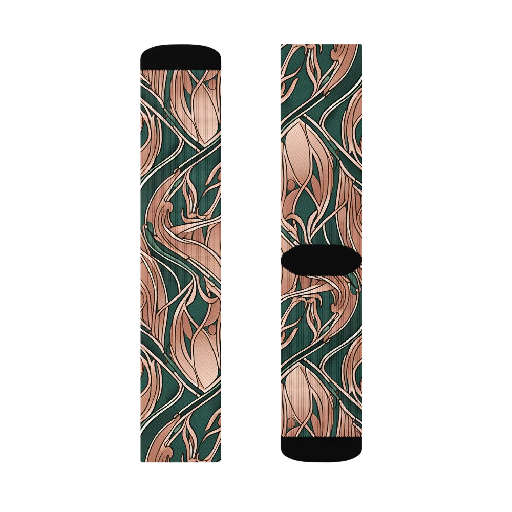 Rosewater Nouveau on Socks — Left Sock