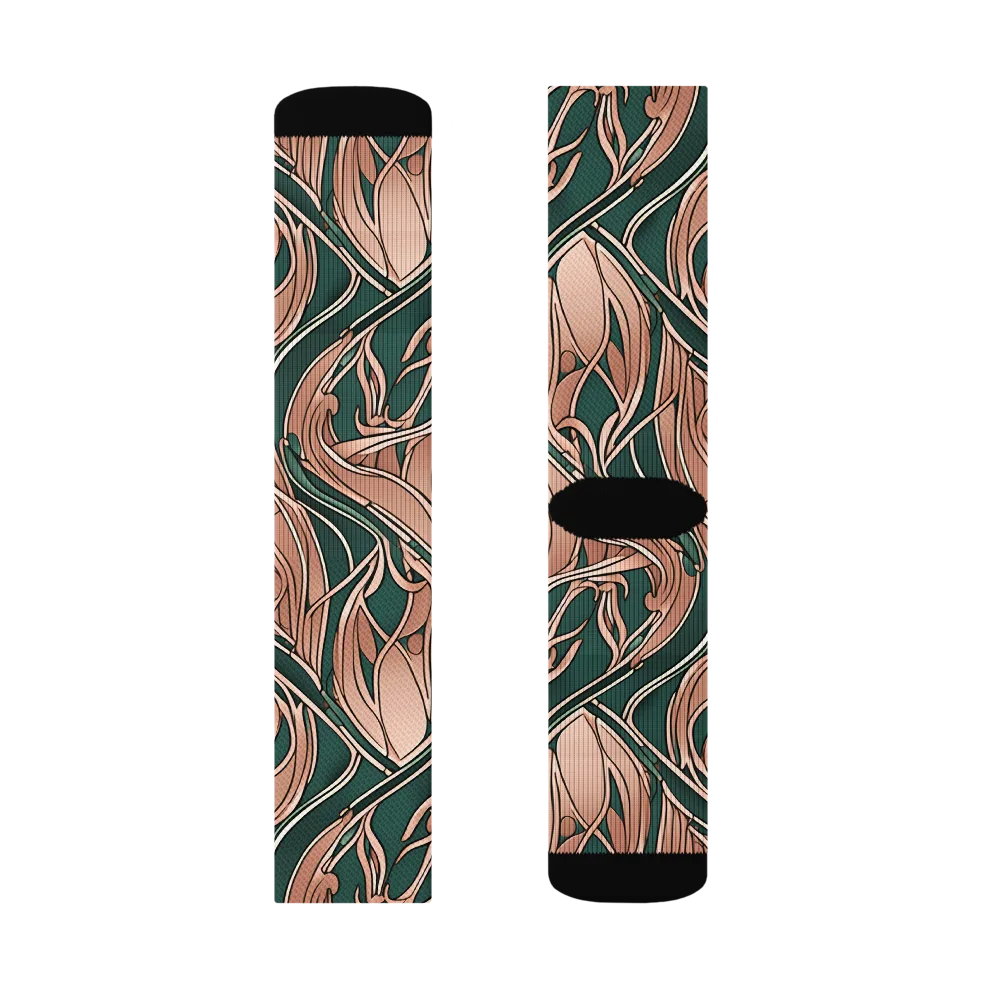 Rosewater Nouveau on Socks — Right Sock