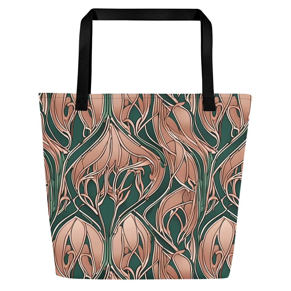 Rosewater Nouveau on Large Tote Bag W/ Pocket — Front