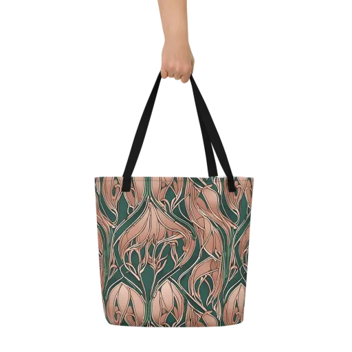 Rosewater Nouveau on a Large Tote Bag W/ Pocket