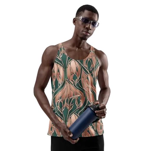Rosewater Nouveau on a Men's Tank Top