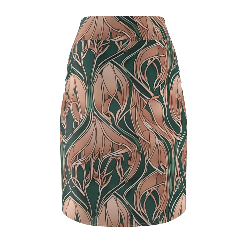Rosewater Nouveau on Pencil Skirt — Back