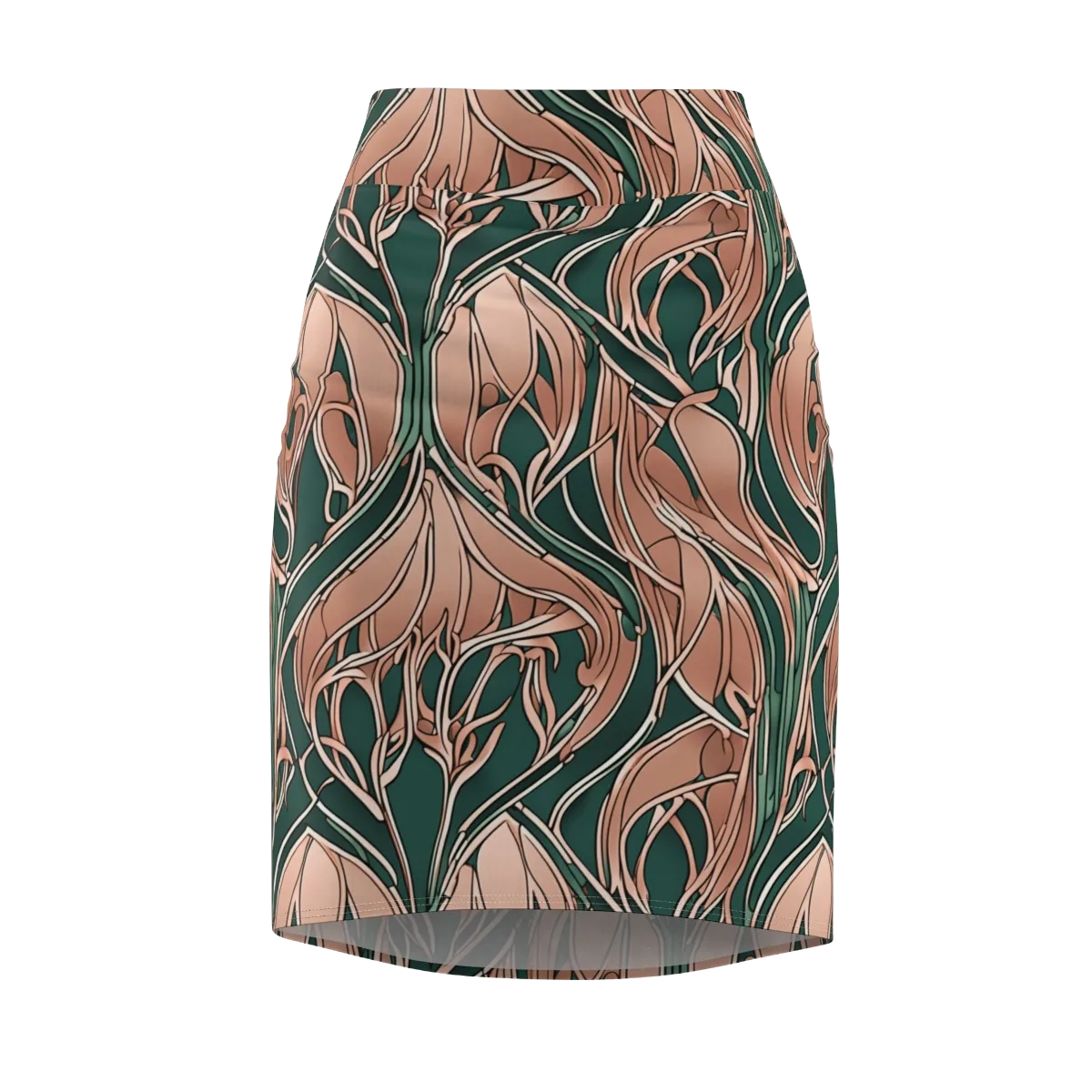 Rosewater Nouveau on Pencil Skirt — Front