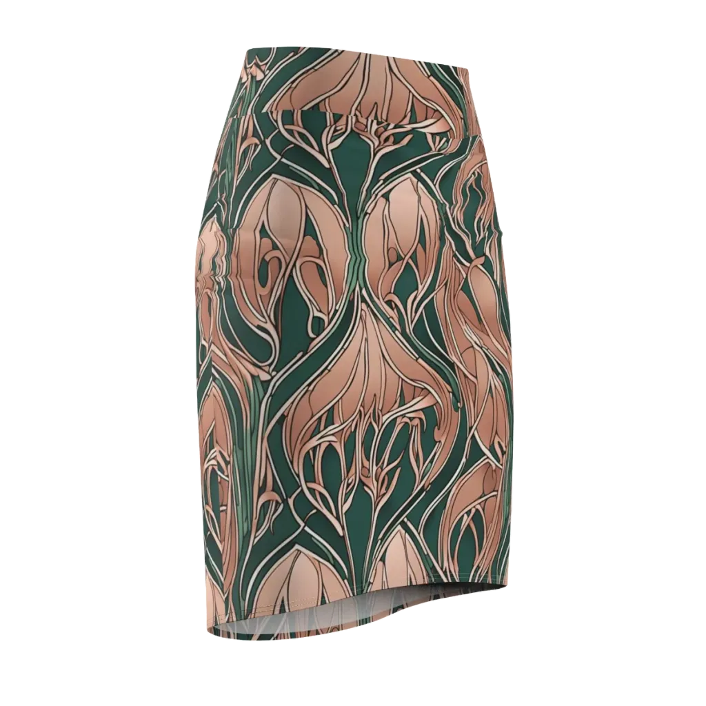 Rosewater Nouveau on Pencil Skirt — Front Side