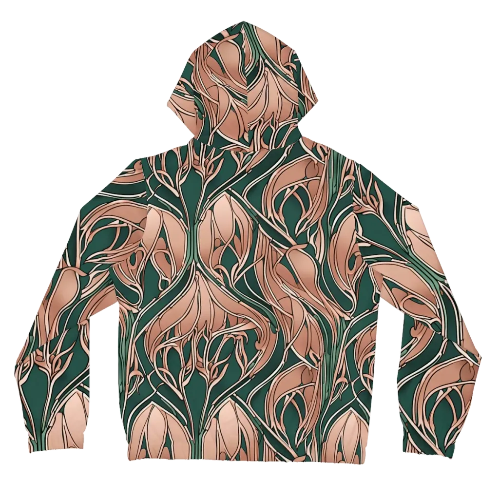 Rosewater Nouveau on Women's Full-Zip Hoodie — Back