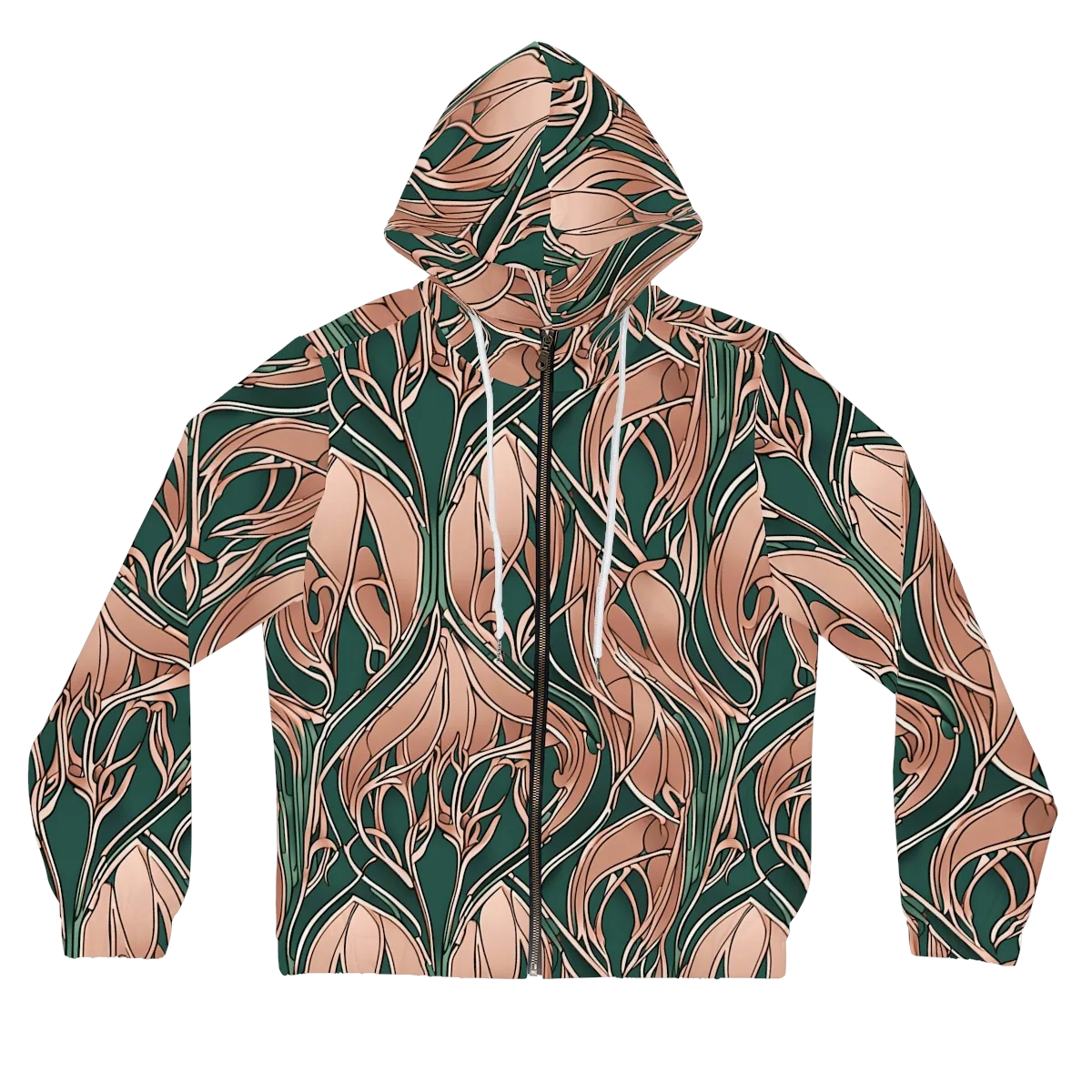 Rosewater Nouveau on Women's Full-Zip Hoodie — Front