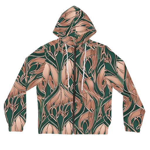 Rosewater Nouveau on a Women's Full-Zip Hoodie