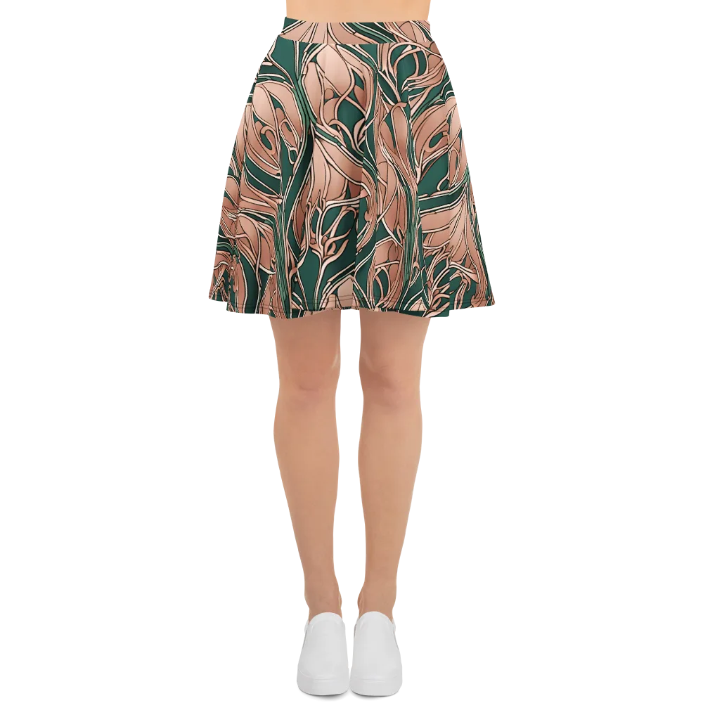 Rosewater Nouveau on Skater Skirt — Front