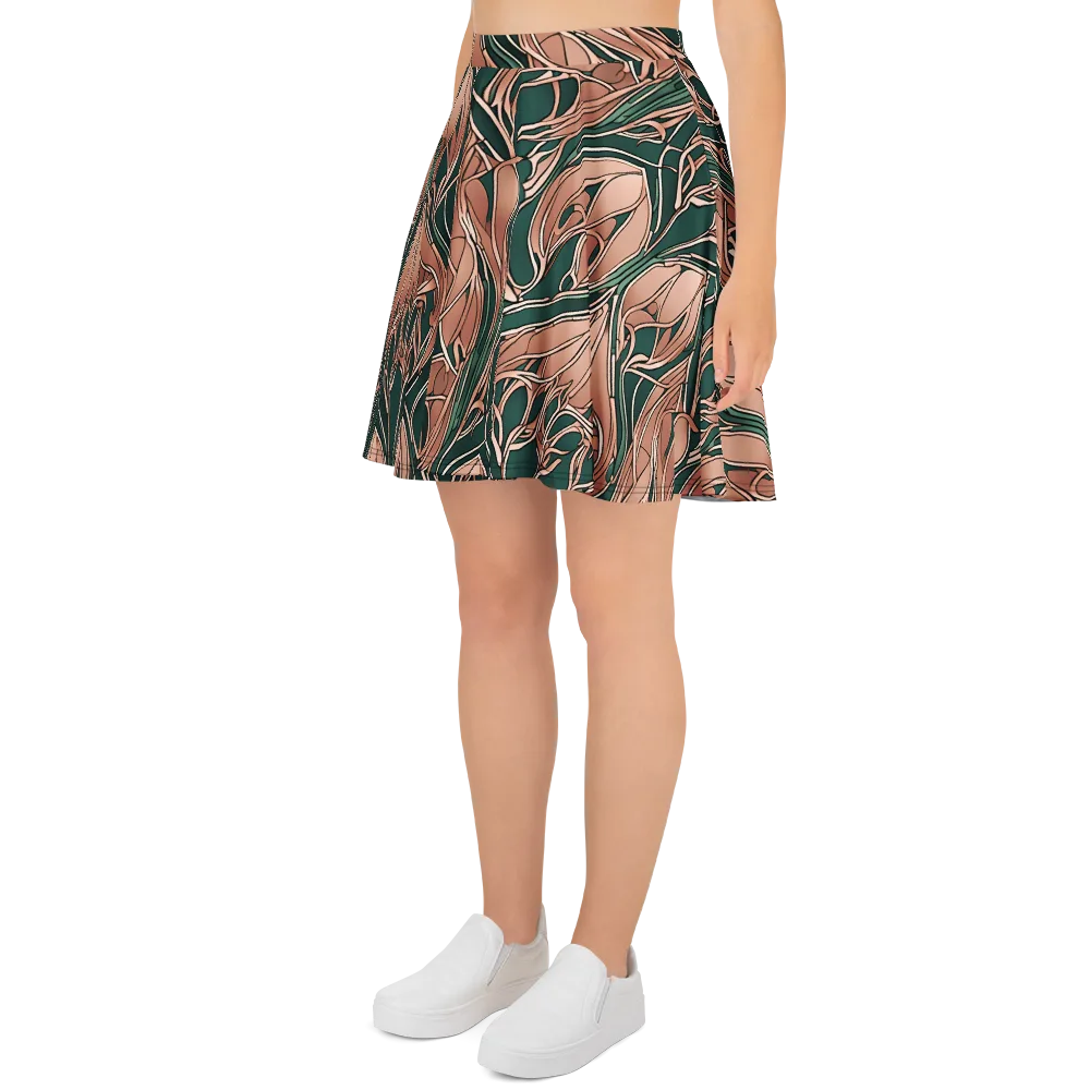 Rosewater Nouveau on Skater Skirt — Left