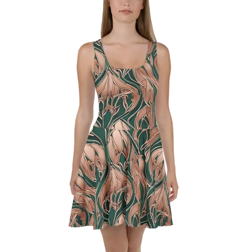 Rosewater Nouveau on a Skater Dress
