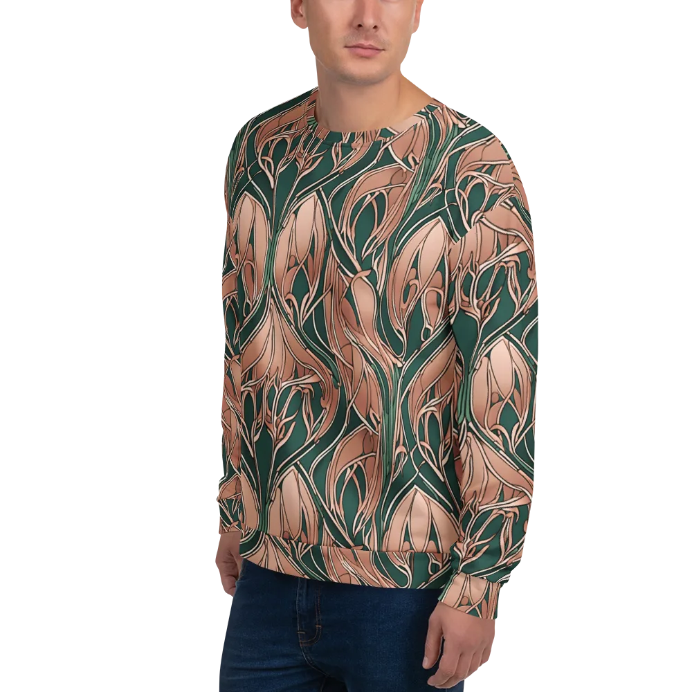 Rosewater Nouveau on Sweatshirt — Left Front