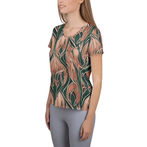 Rosewater Nouveau on a Women's Athletic T-Shirt