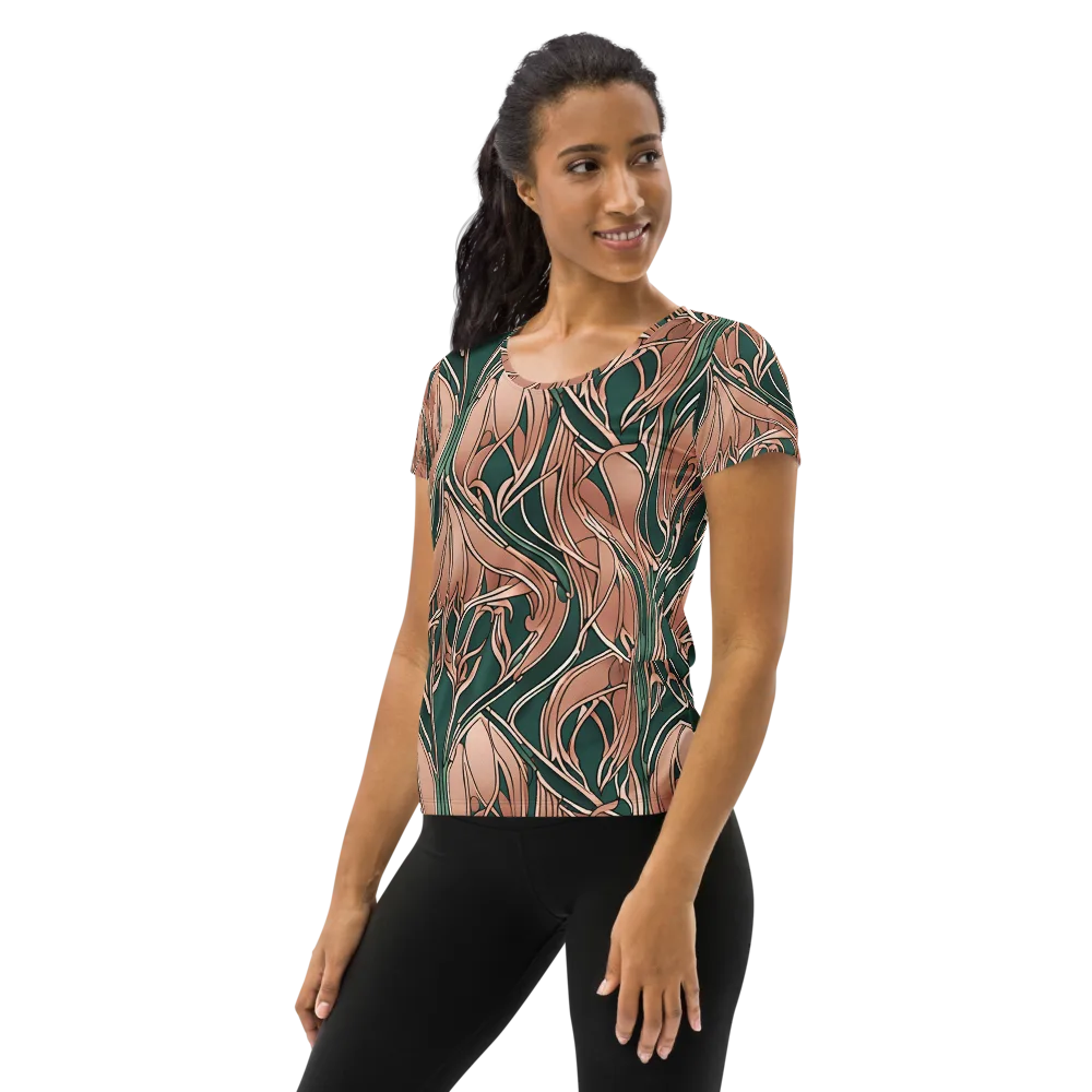 Rosewater Nouveau on Women's Athletic T-Shirt — Left