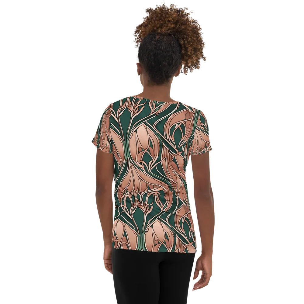 Rosewater Nouveau on Women's Athletic T-Shirt — Back