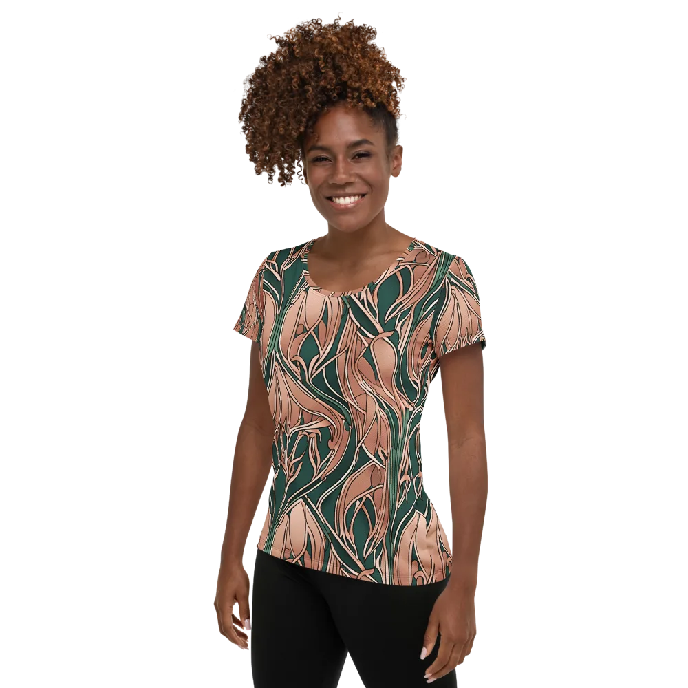 Rosewater Nouveau on Women's Athletic T-Shirt — Left