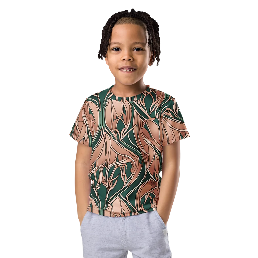 Rosewater Nouveau on Kids Crew Neck T-Shirt — Front