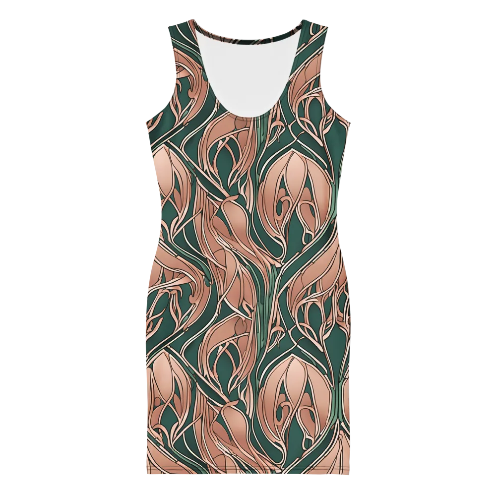 Rosewater Nouveau on Bodycon Dress — Front