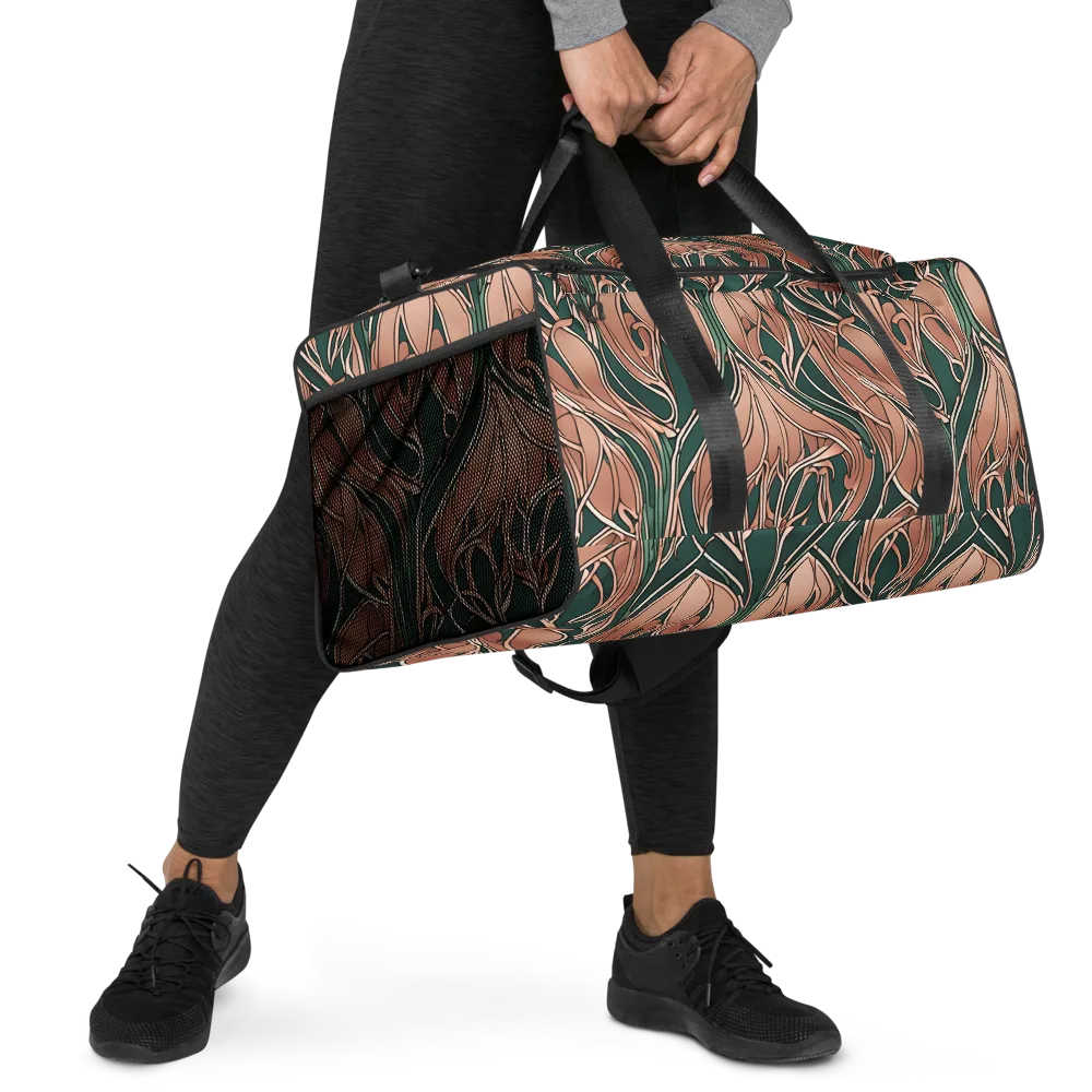 Rosewater Nouveau on Duffle Bag — Right Front