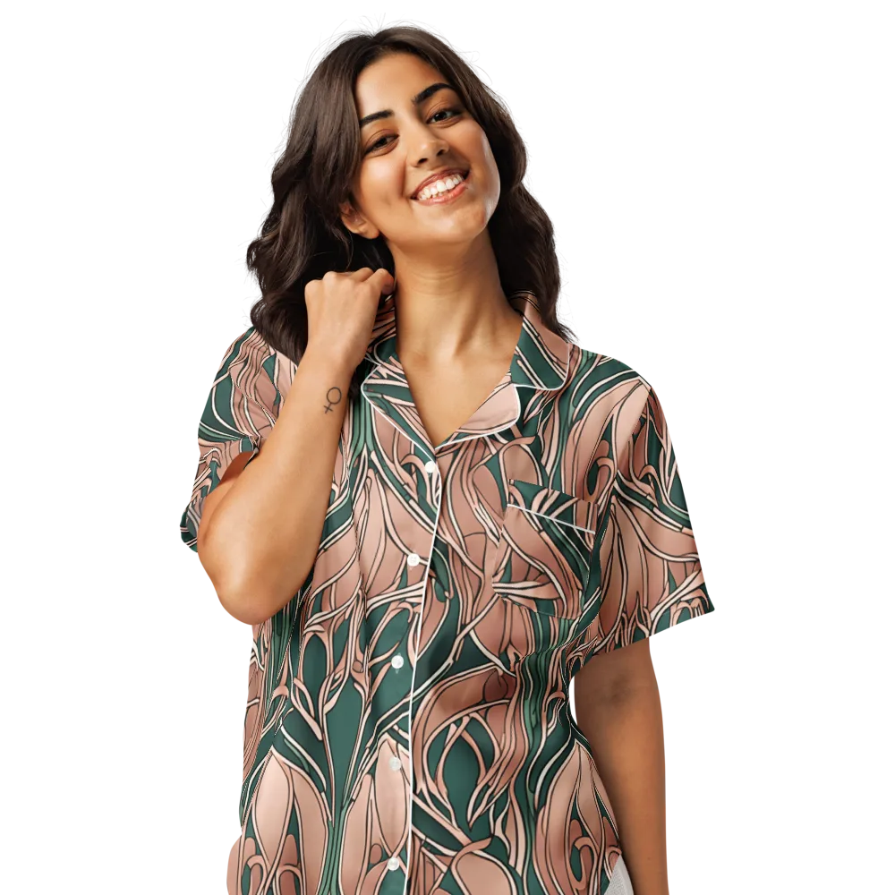 Rosewater Nouveau on Women's Short Sleeve Pajama Top — Front