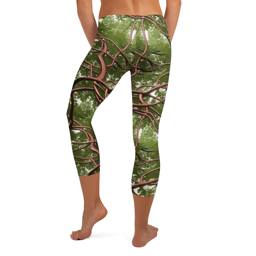Copper Tendril on Capri Leggings — Back